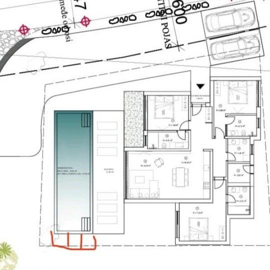 Štokovci, Строящаяся вилла, бассейн 11м2, современная постройка