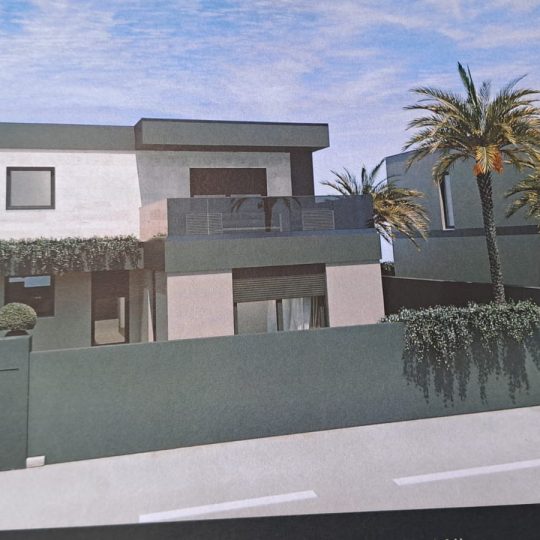 Строящийся современный особняк в Медулине – 156 м² с бассейном и гардеробной.