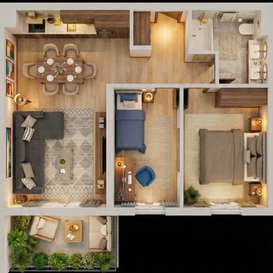 Apartment under construction – Monvidal, 54.81 m²