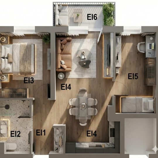 Apartment under construction – Monvidal, 54.81 m²